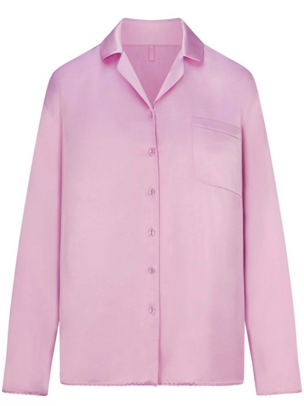 NWT Skims Woven Shine Sleep Long Sleeve Top Pink Rose Size 2XL